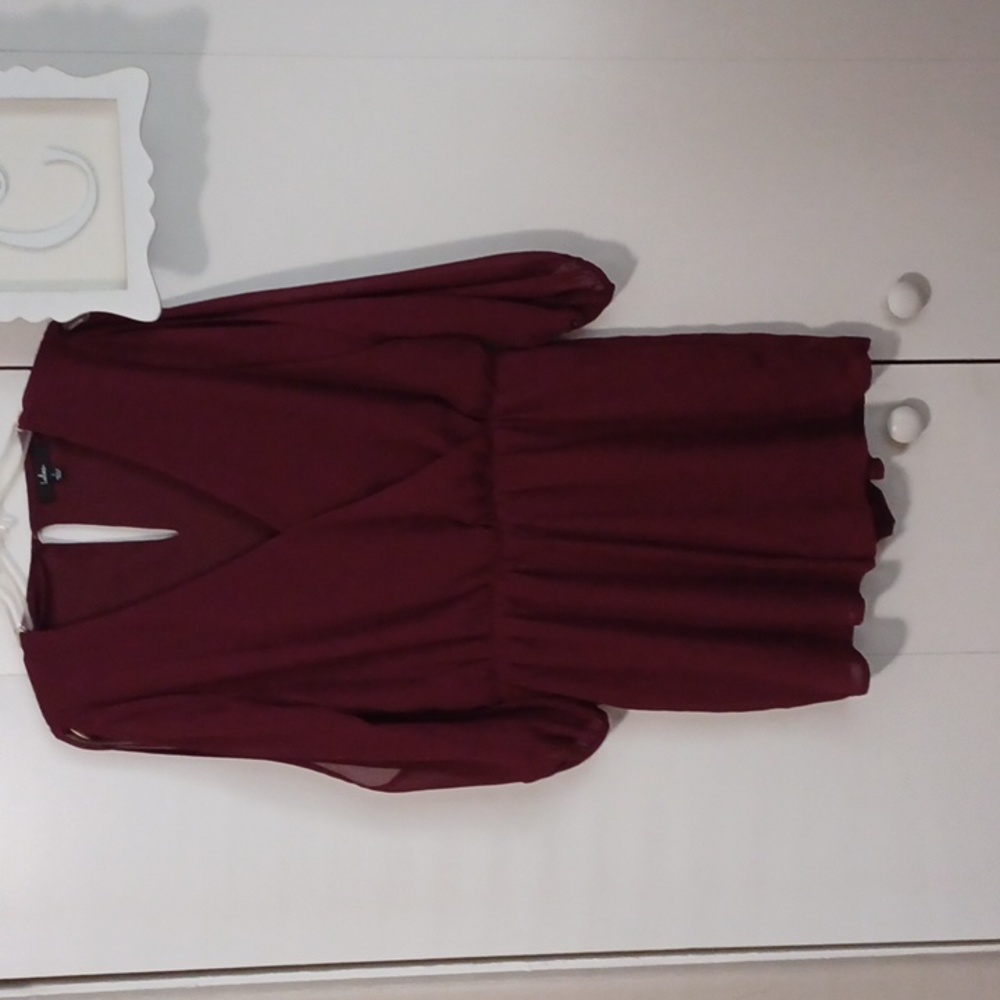 Lulu's Burgandy Romper Sz. L